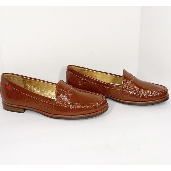 Marc Joseph East Village Leather Penny Loafer NEW Size 7.5 Patent Cognac Brown - Picture 8 of 16